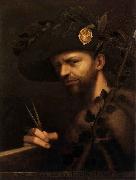 Giovanni Paolo Lomazzo self portrait as Abbot of the Accademia della Val di Blenio Spain oil painting artist